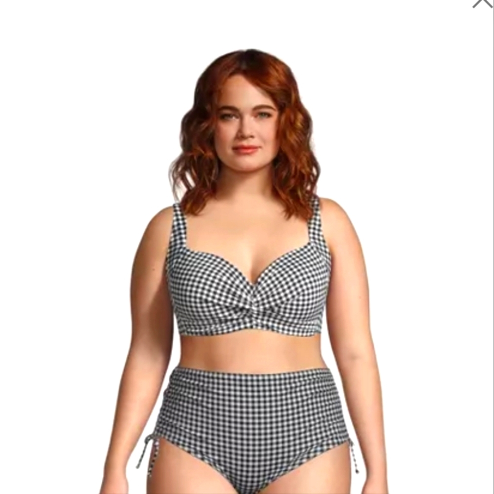 LANDS END | NEW w/ Tags Bikini Top Swimsuit Twist Underwire DDD Cup